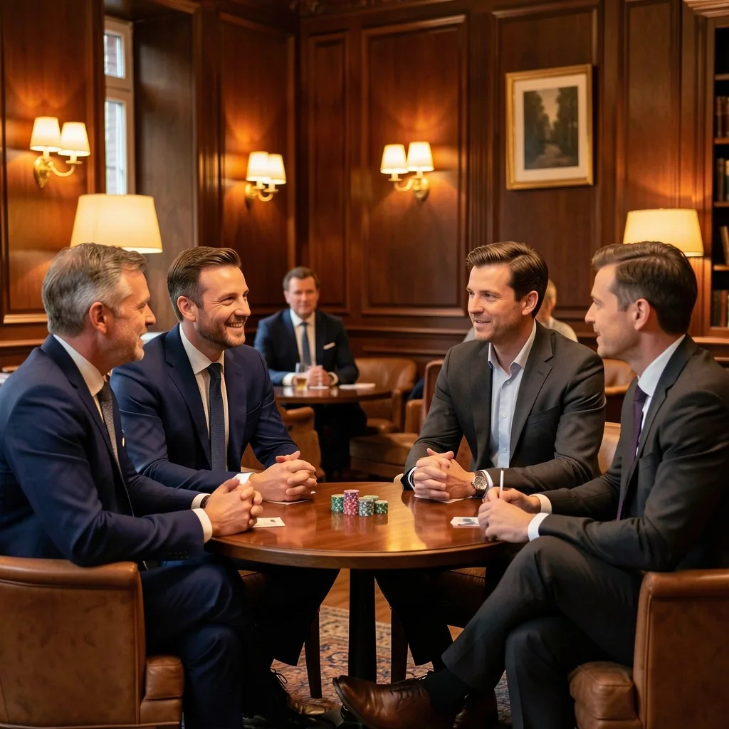 Professionele leden in gesprek in de lounge van Varenelle