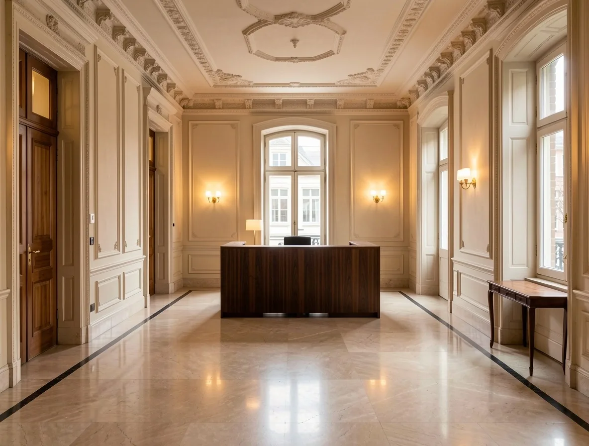 Entree en receptie van Varenelle aan het Lange Voorhout 18 Den Haag