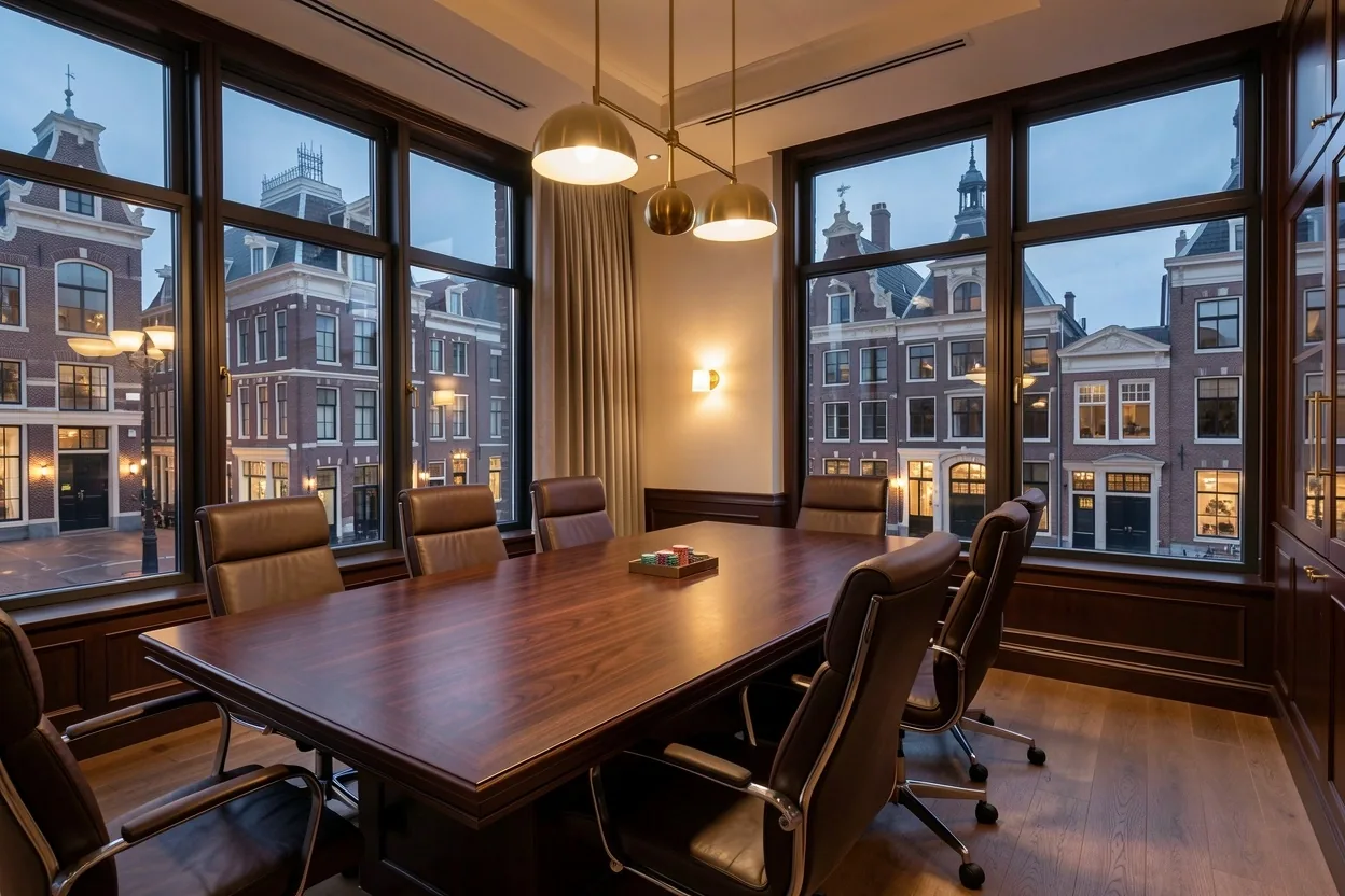 Interieur van de executive boardroom bij Varenelle Den Haag