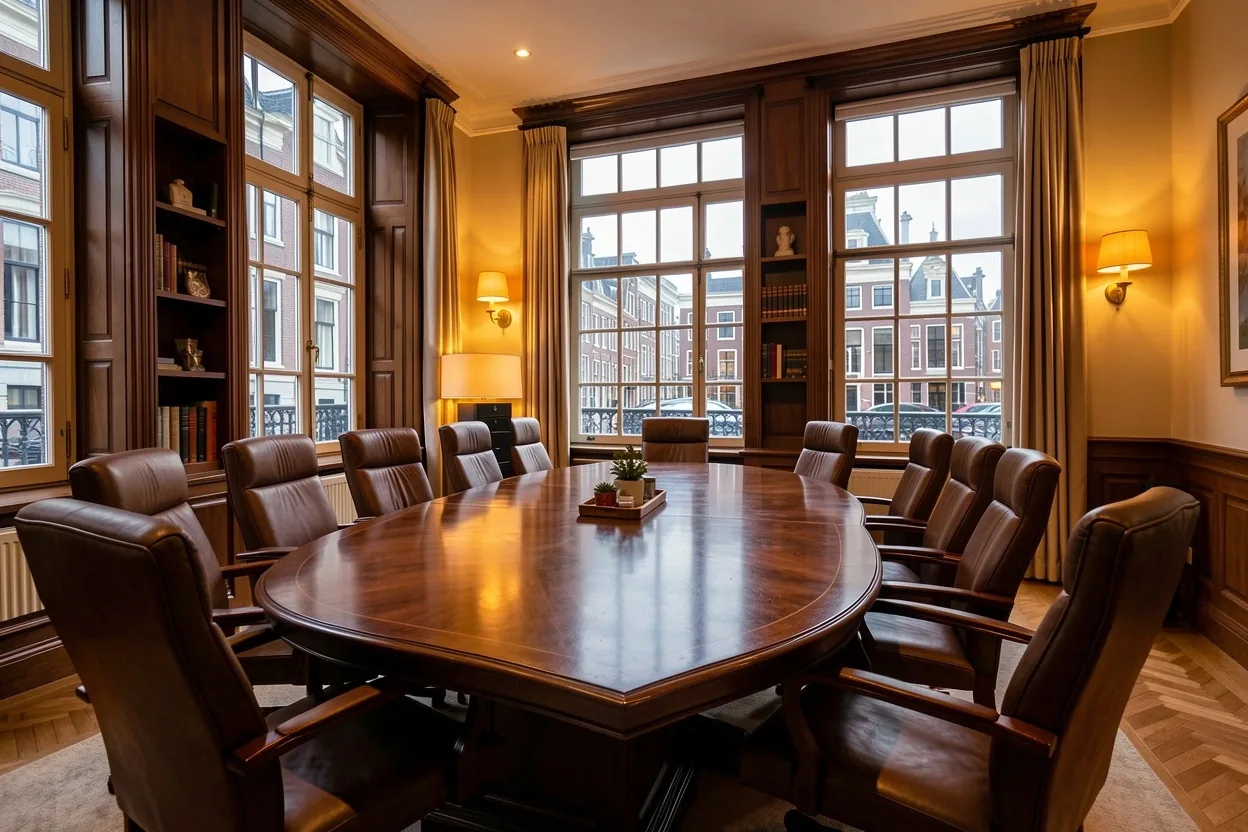 Interieur van de executive business club Varenelle aan het Lange Voorhout in Den Haag